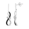 Thumbnail Image 3 of Black & White Diamond Twist Drop Earrings 1/20 ct tw Sterling Silver