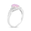 Thumbnail Image 2 of Oval-Cut Pink Lab-Created Opal & White Lab-Created Sapphire Ring Sterling Silver