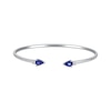 Thumbnail Image 1 of Pear-Shaped Blue Sapphire & Diamond Bangle Bracelet 1/20 ct tw 10K White Gold