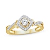 Thumbnail Image 1 of Round-Cut Diamond Cushion Halo Engagement Ring 1/3 ct tw 10K Yellow Gold