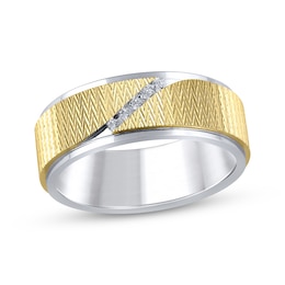 Men's Diamond Wedding Band 1/15 ct tw 10K Two-Tone Gold