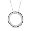 Thumbnail Image 1 of Black & White Diamond Open Circle Necklace 1/2 ct tw 10K White Gold 18&quot;