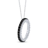 Thumbnail Image 2 of Black & White Diamond Open Circle Necklace 1/2 ct tw 10K White Gold 18&quot;