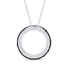 Thumbnail Image 3 of Black & White Diamond Open Circle Necklace 1/2 ct tw 10K White Gold 18&quot;