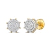 Thumbnail Image 1 of Men's Multi-Diamond Octagon Stud Earrings 1/4 ct tw 10K Yellow Gold