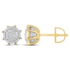 Thumbnail Image 3 of Men's Multi-Diamond Octagon Stud Earrings 1/4 ct tw 10K Yellow Gold