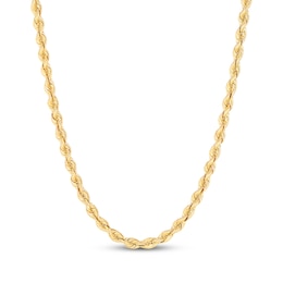 Solid Silk Rope Chain Necklace 3.7mm 14K Yellow Gold 22&quot;