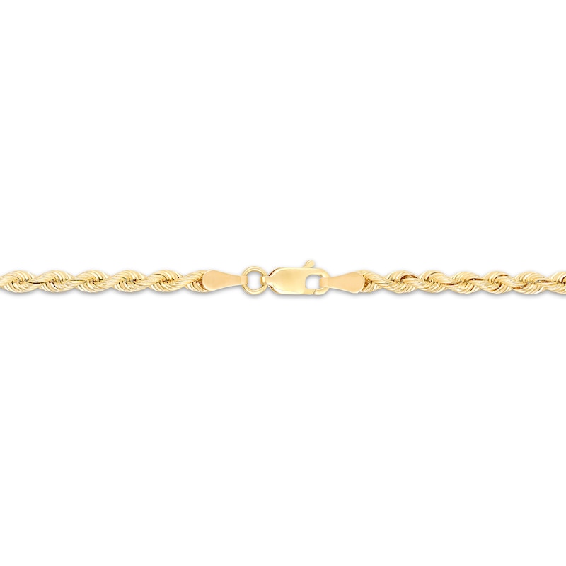 Solid Silk Rope Chain Necklace 3.7mm 14K Yellow Gold 22"