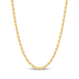 Solid Silk Rope Chain Necklace 2.5mm 14K Yellow Gold 18&quot;