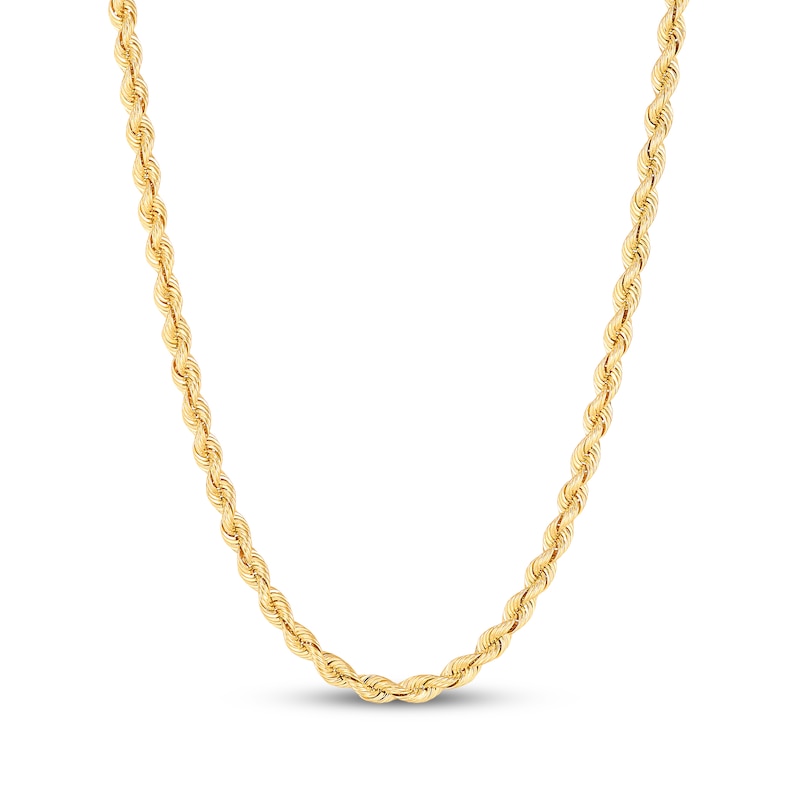 Main Image 1 of Solid Silk Rope Chain Necklace 2.5mm 14K Yellow Gold 18&quot;