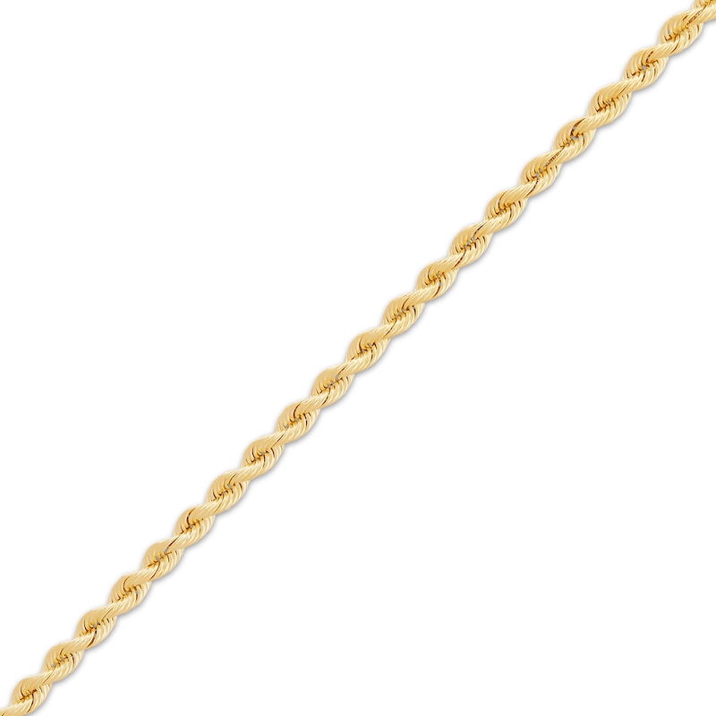 Solid Silk Rope Chain Bracelet 3mm 14K Yellow Gold 7.5"