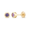 Thumbnail Image 1 of Children's Purple Cubic Zirconia Bezel-Set Stud Earrings 14K Yellow Gold