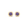 Thumbnail Image 2 of Children's Purple Cubic Zirconia Bezel-Set Stud Earrings 14K Yellow Gold