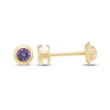 Thumbnail Image 3 of Children's Purple Cubic Zirconia Bezel-Set Stud Earrings 14K Yellow Gold