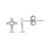 Thumbnail Image 3 of Children's Cubic Zirconia Cross Heart Stud Earrings Sterling Silver