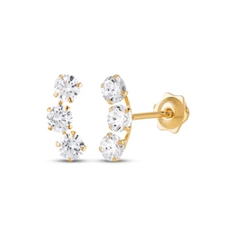 Children's Cubic Zirconia Trio Stud Earrings 14K Yellow Gold