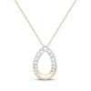 Thumbnail Image 1 of Diamond Open Teardrop Necklace 1/4 ct tw 10K Yellow Gold 19&quot;