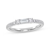 Thumbnail Image 1 of Baguette & Round-Cut Diamond Three-Stone Anniversary Ring 1/4 ct tw 14K White Gold