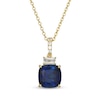 Thumbnail Image 1 of Cushion-Cut Blue & White Lab-Created Sapphire Necklace 18K Yellow Gold-Plated Sterling Silver 18&quot;