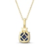 Thumbnail Image 3 of Cushion-Cut Blue & White Lab-Created Sapphire Necklace 18K Yellow Gold-Plated Sterling Silver 18&quot;