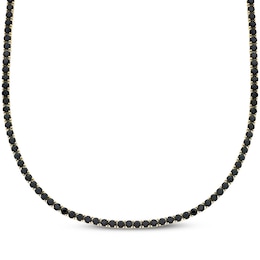 Men's Black Diamond Tennis Necklace 8 ct tw 10K Yellow Gold 20&quot;