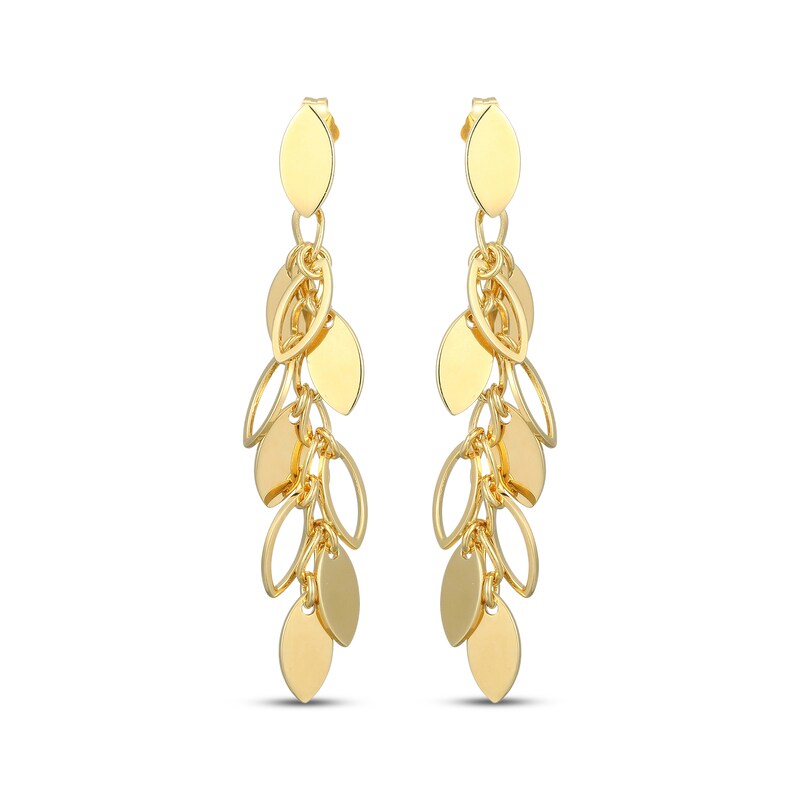 Main Image 2 of Leaves Drop Earrings 18K Yellow Gold-Plated Sterling Silver