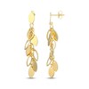 Thumbnail Image 3 of Leaves Drop Earrings 18K Yellow Gold-Plated Sterling Silver