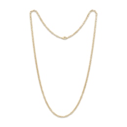 Monte Carlo Chain Necklace Necklace 2.5mm Solid 10K Yellow Gold 22&quot;