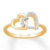 Thumbnail Image 1 of Diamond Heart Ring 1/15 ct tw Round-cut 10K Yellow Gold