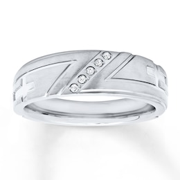 Men's Diamond Wedding Band 1/20 carat tw Stainless Steel 7mm