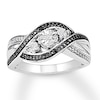 Thumbnail Image 1 of Black & White Diamond Ring Sterling Silver