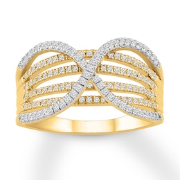 Diamond Ring 1/2 ct tw Round-cut 10K Two-Tone Gold