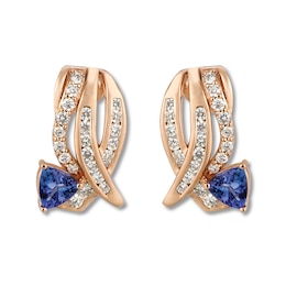 Le Vian Tanzanite Earrings 3/4 ct tw Diamonds 14K Strawberry Gold