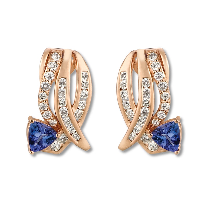 Main Image 1 of Le Vian Tanzanite Earrings 3/4 ct tw Diamonds 14K Strawberry Gold