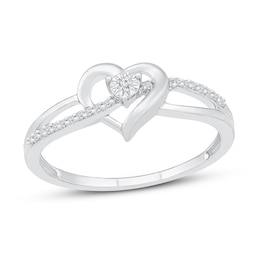 Diamond Heart Ring 1/15 ct tw Sterling Silver