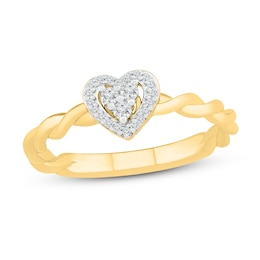 Diamond Heart Ring 1/8 ct tw 10K Yellow Gold