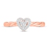 Thumbnail Image 2 of Diamond Heart Ring 1/8 ct tw 10K Rose Gold