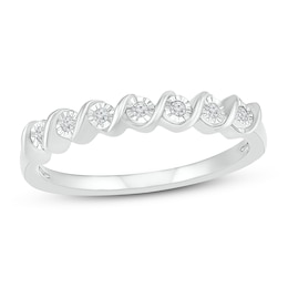 Diamond Stacking Ring 1/20 ct tw Round-cut Sterling Silver