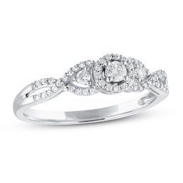 Diamond Promise Ring 1/4 ct tw Round-cut 10K White Gold