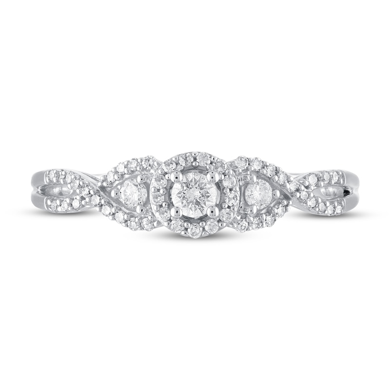 Main Image 3 of Diamond Promise Ring 1/4 ct tw Round-cut 10K White Gold