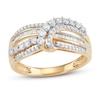 Thumbnail Image 1 of Diamond Fashion Ring 1/2 ct tw Round & Baguette 10K Yellow Gold