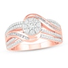 Thumbnail Image 0 of Diamond Fashion Ring 5/8 ct tw Round & Baguette 10K Rose Gold