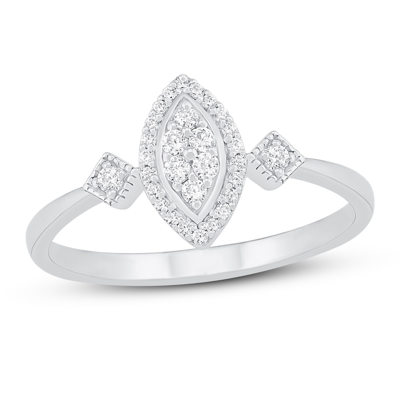 Main Image 1 of Diamond Fashion Ring 1/6 ct tw Round-cut 10K White Gold