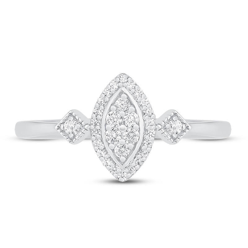 Main Image 2 of Diamond Fashion Ring 1/6 ct tw Round-cut 10K White Gold