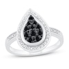 Thumbnail Image 1 of Black & White Diamond Ring 1/2 ct tw Round-cut Sterling Silver