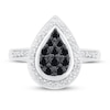 Thumbnail Image 2 of Black & White Diamond Ring 1/2 ct tw Round-cut Sterling Silver