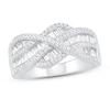 Thumbnail Image 0 of Diamond Fashion Ring 3/4 ct tw Round & Baguette 10K White Gold