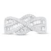 Thumbnail Image 1 of Diamond Fashion Ring 3/4 ct tw Round & Baguette 10K White Gold