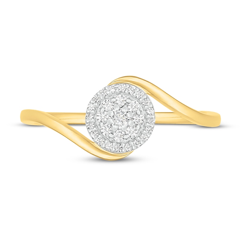 Main Image 2 of Diamond Fashion Ring 1/6 ct tw Round-cut 10K Yellow Gold