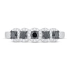 Thumbnail Image 2 of Black & White Diamond Ring 1/2 ct tw Round-cut Sterling Silver